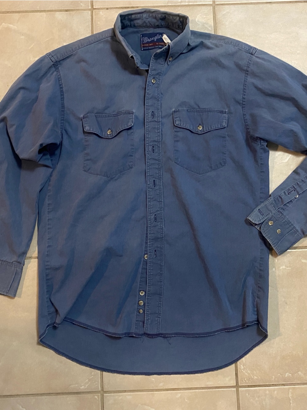 Wrangler Blue Button-Front Lightweight Shirt Jacket